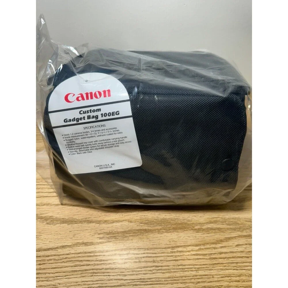 NEW Canon Camera Gadget‎ Bag 100 EG Shoulder Strap & Handle Olive Green & Black